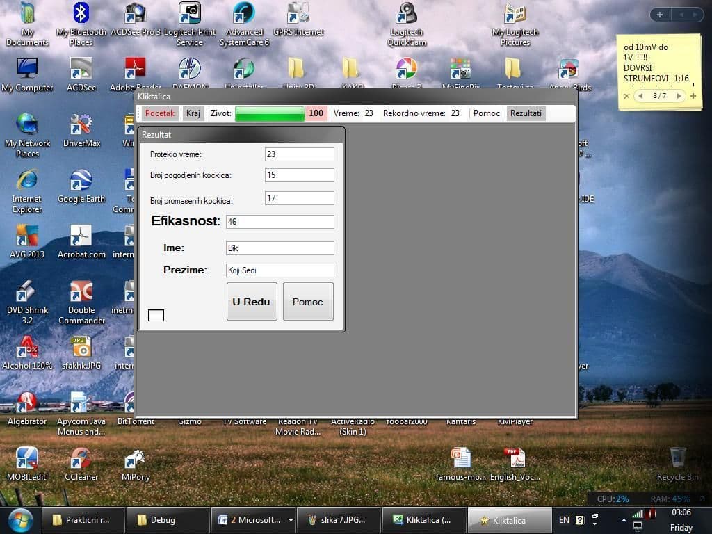Maturski rad: Bradić Aleksandar, IV-4 "Windows igra - Kliktalica"