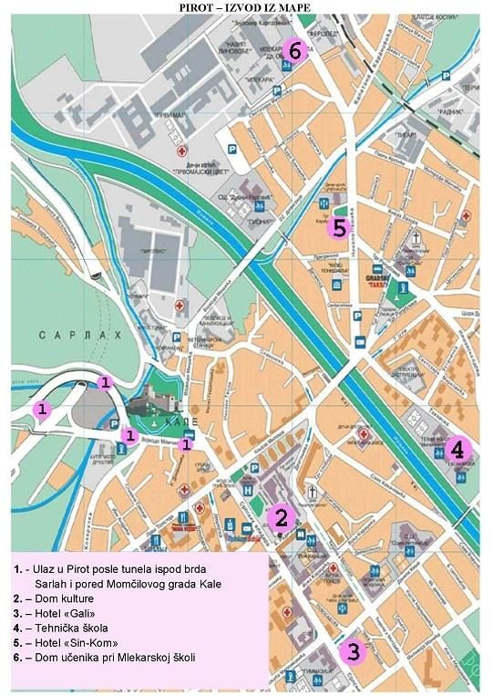 Pirot - Izvod iz mape