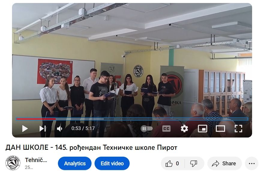 ДАН ШКОЛЕ - 145. рођендан Техничке школе Пирот